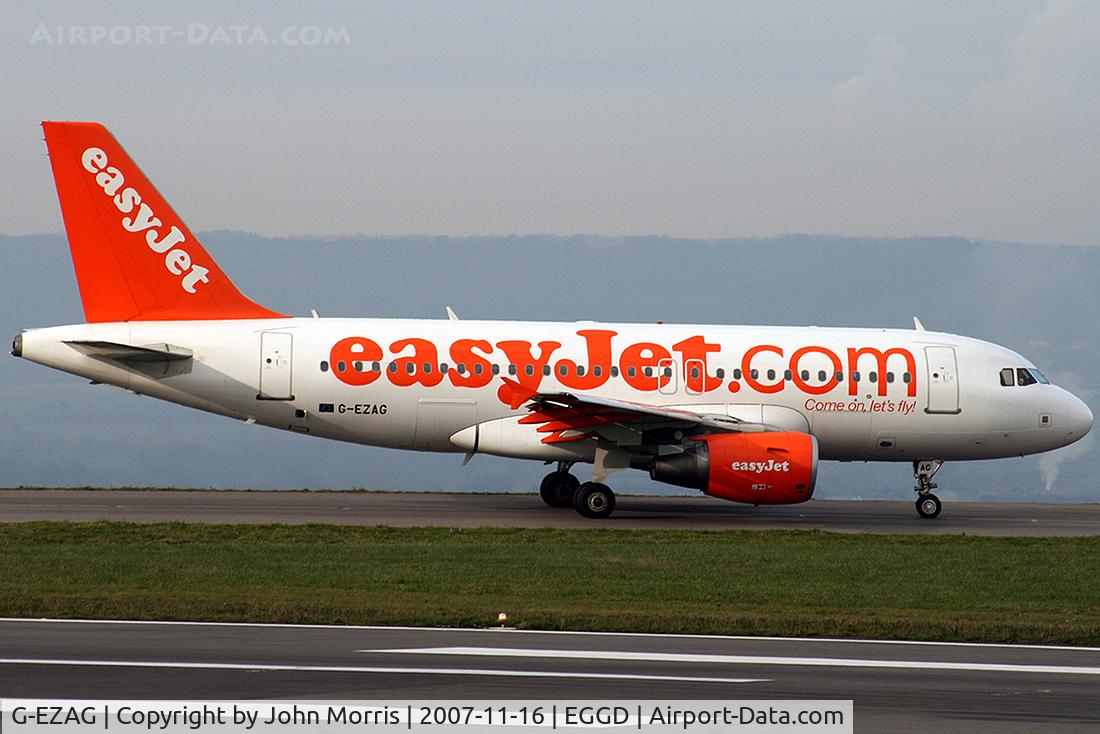 G-EZAG, 2006 Airbus A319-111 C/N 2727, Joining taxiway to the terminal