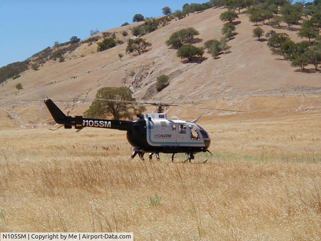 N105SM, 1981 MBB Bo-105S C/N S-549, Highway 25, south of Hollister 20 miles