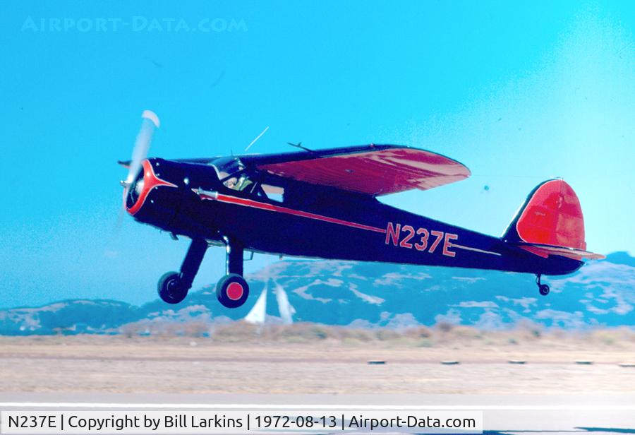 N237E, 1940 Cessna C-165 Airmaster C/N 554, Taking off from Crissy Field, San Francisco.