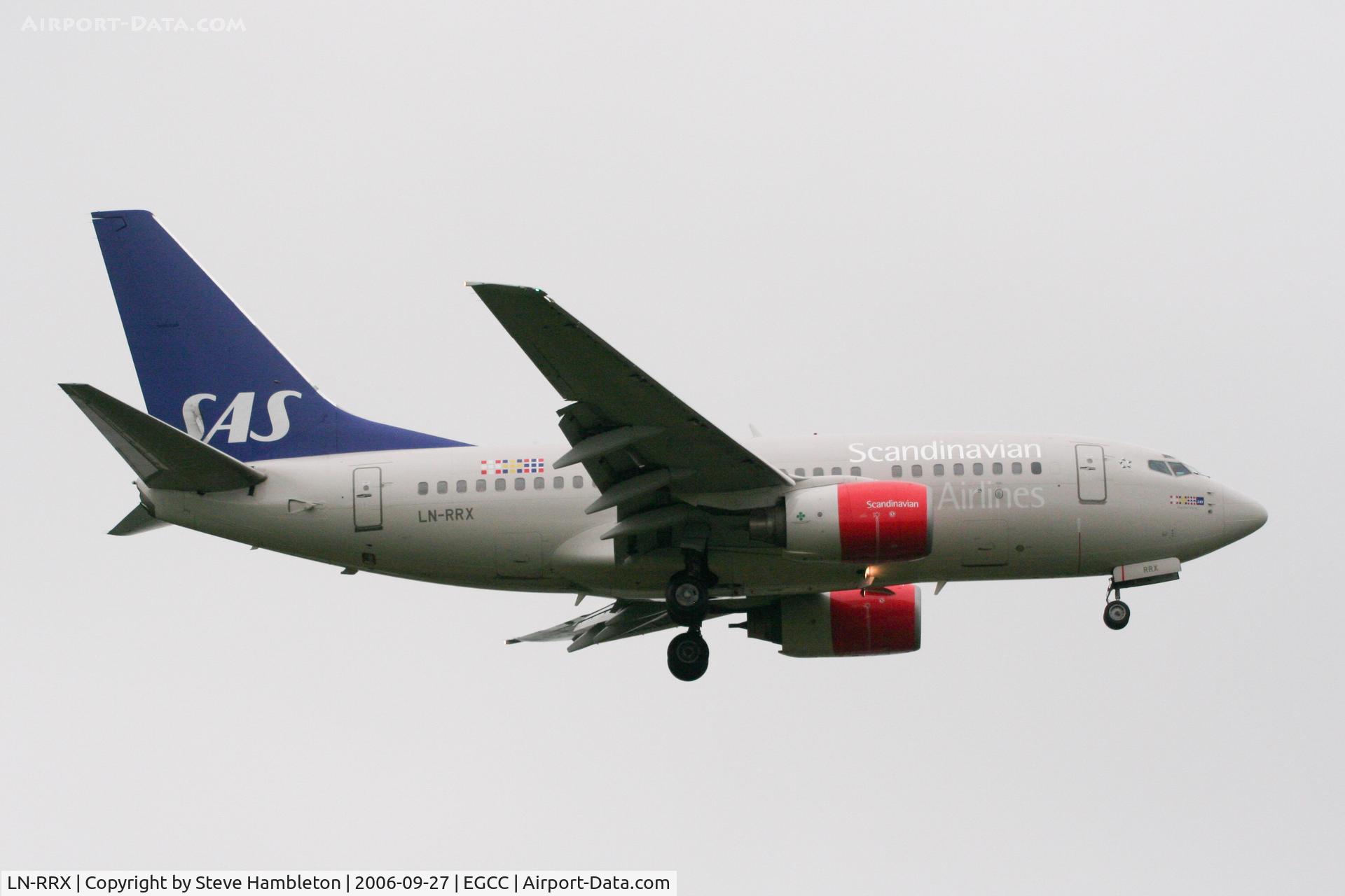 LN-RRX, 1998 Boeing 737-683 C/N 28296, Short finals at Manchester International