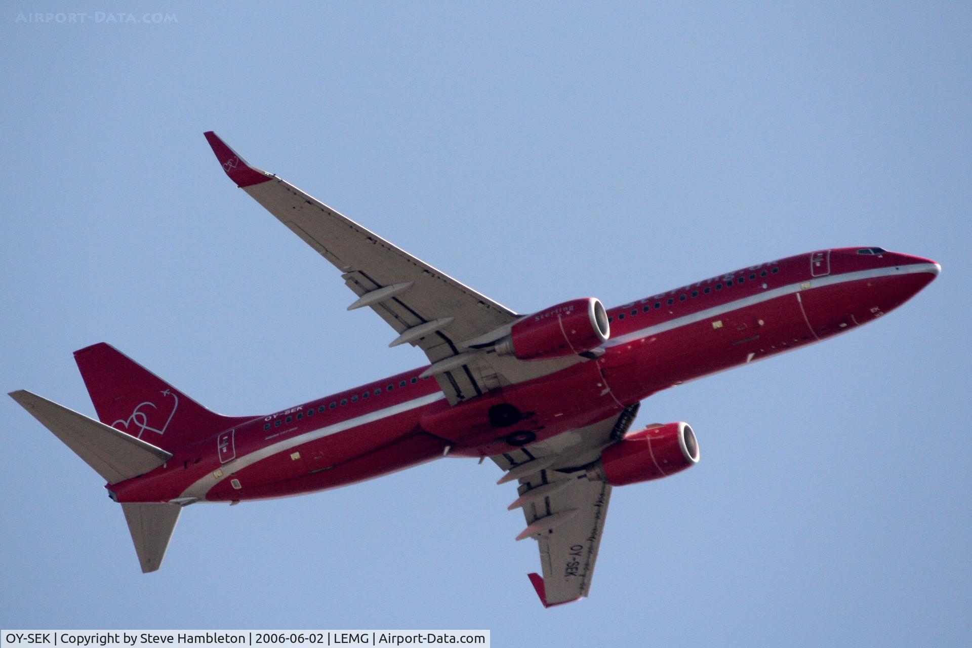 OY-SEK, 2004 Boeing 737-86Q C/N 30292, 11 miles out from Malaga, at La Cencerrita