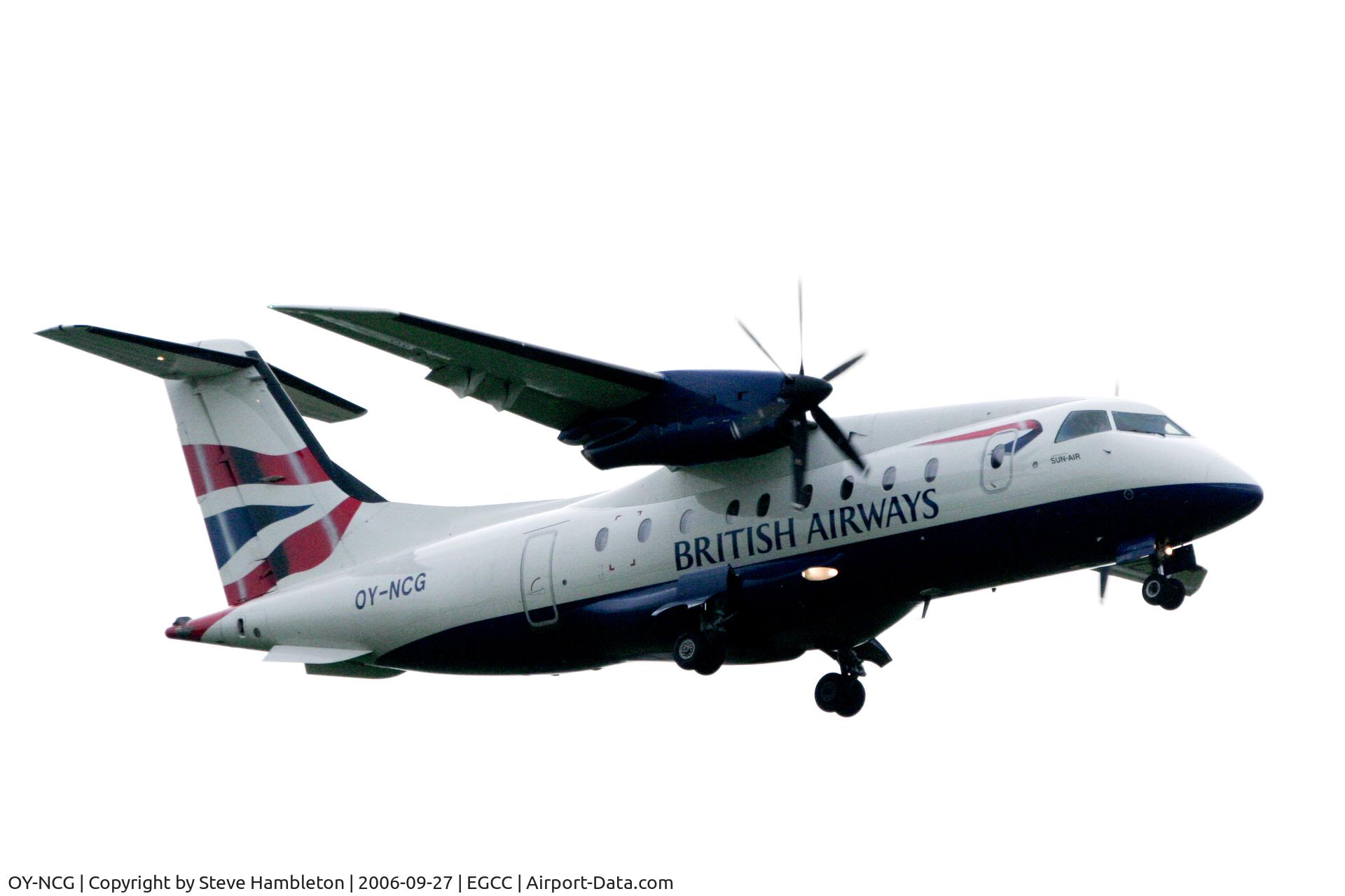 OY-NCG, 2005 Dornier 328-100 C/N 3055, Short finals at Manchester International