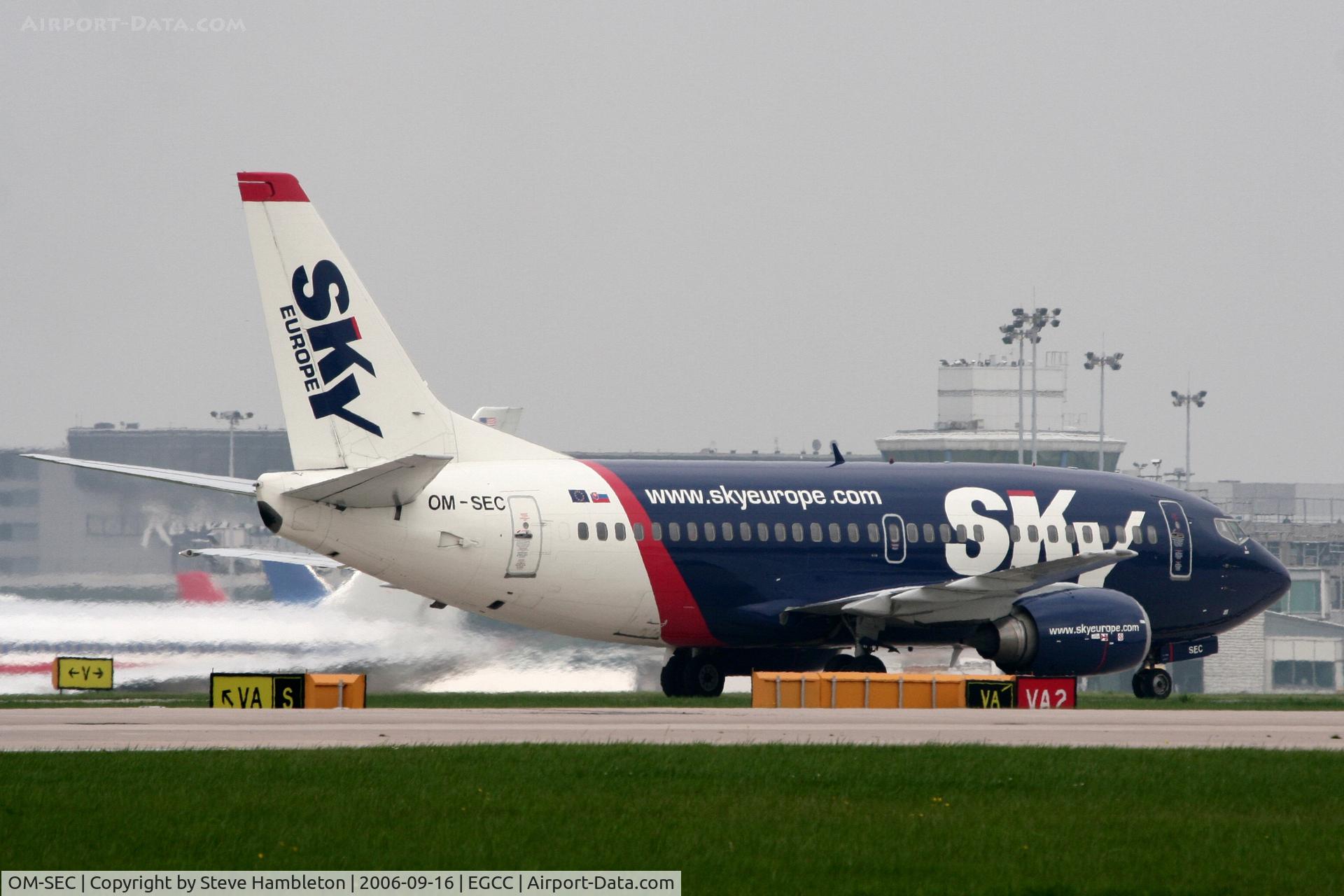 OM-SEC, 1992 Boeing 737-5Y0 C/N 25288, Taxiing into Manchester