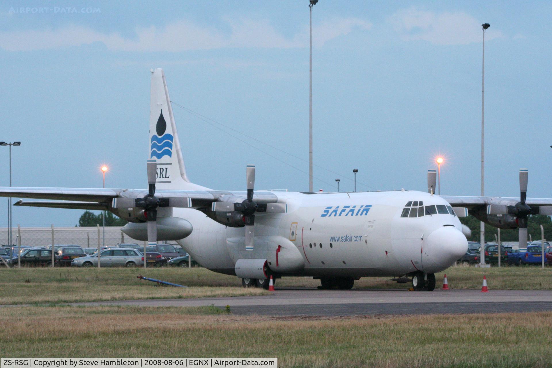 ZS-RSG, 1974 Lockheed L-100-30 Hercules (L-382) C/N 382-4565, Early morning shot at East Midlands