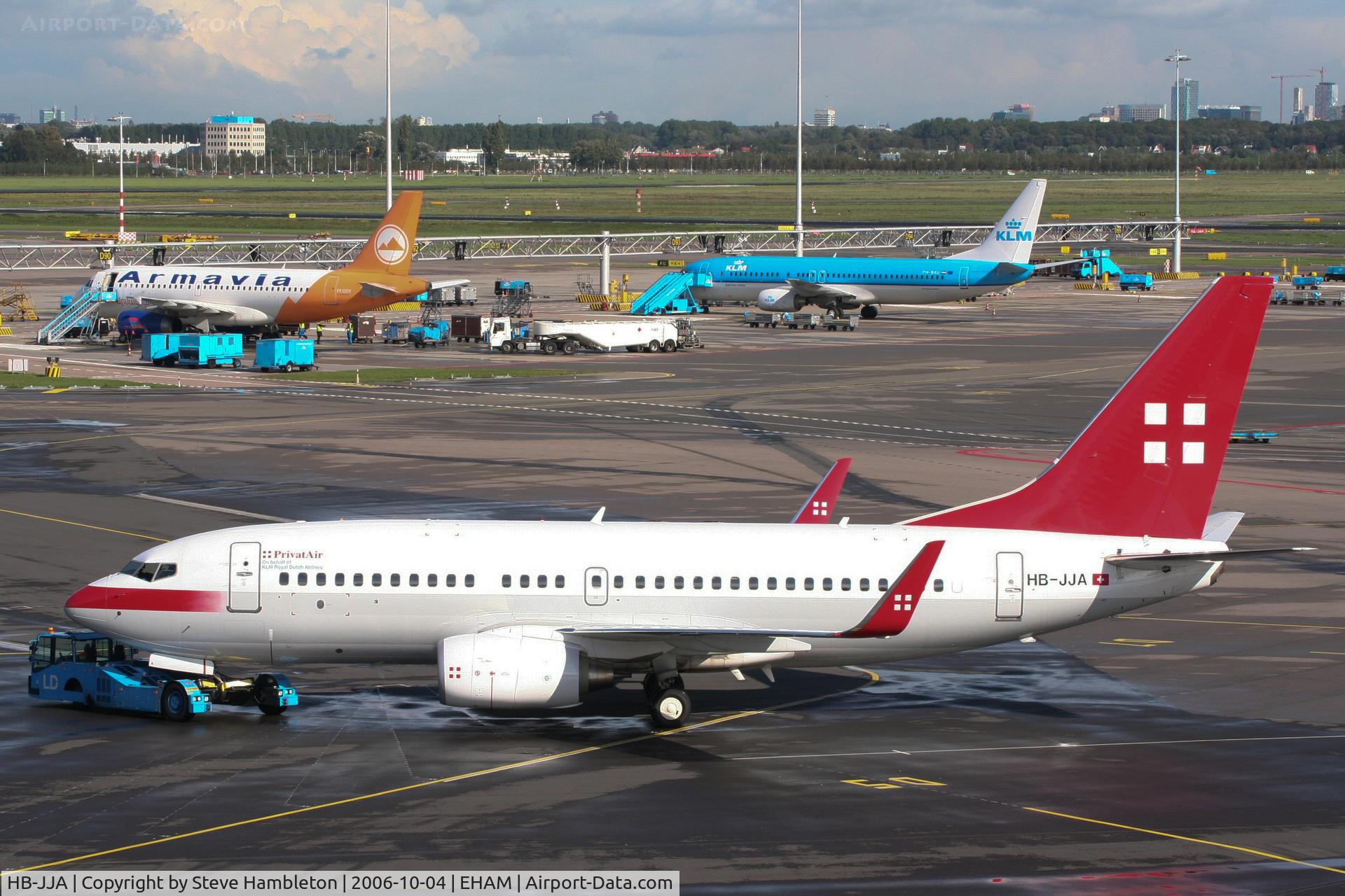 HB-JJA, 2005 Boeing 737-7AK BBJ C/N 34303, At Amsterdam Schiphol