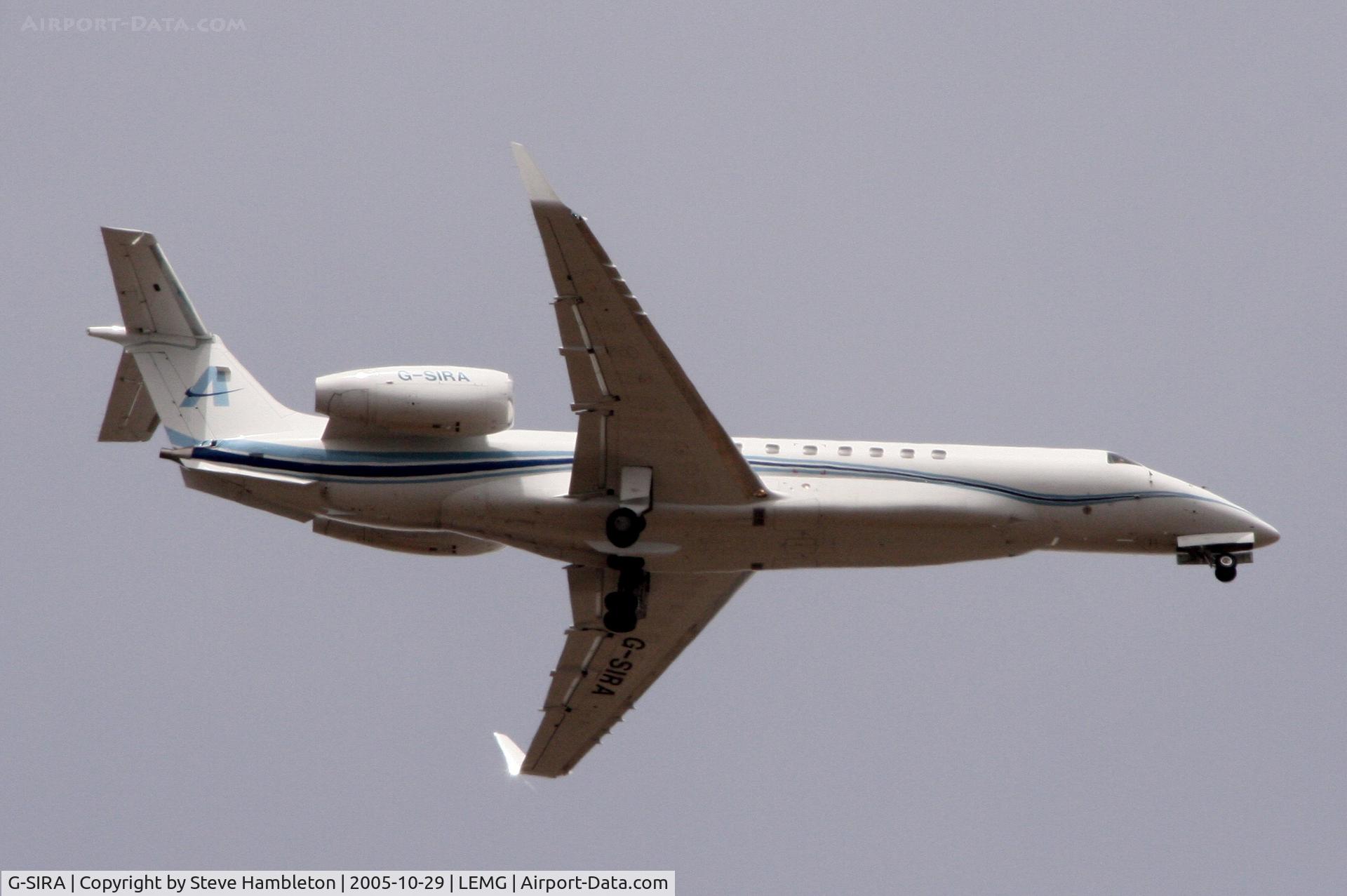 G-SIRA, 2004 Embraer EMB-135BJ Legacy C/N 14500832, 11 miles out from Malaga