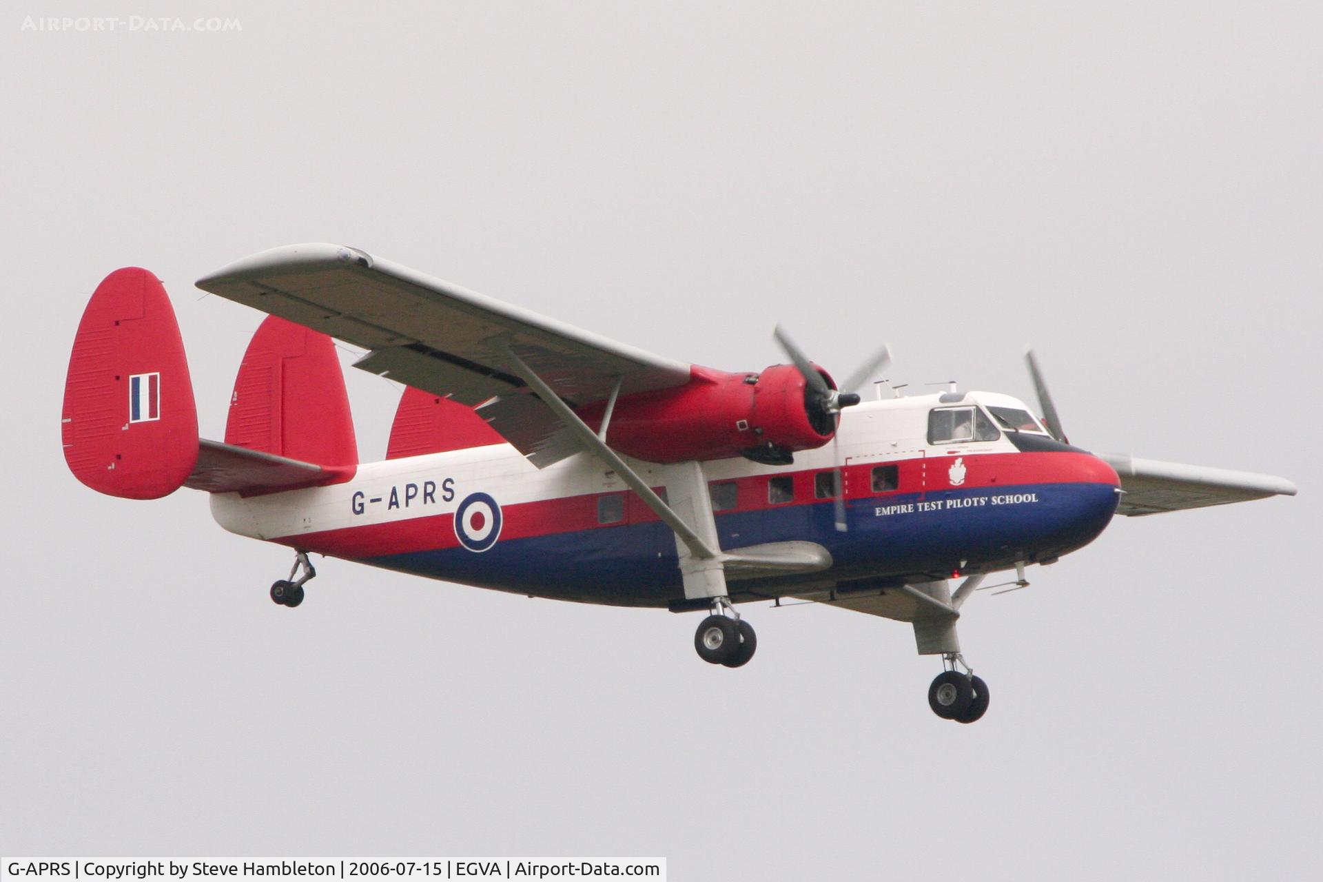 G-APRS, 1959 Scottish Aviation Twin Pioneer CC.2 C/N 561, Arriving at the Royal International Air Tattoo