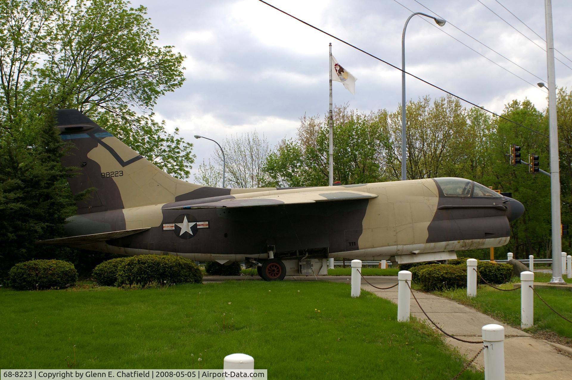68-8223, 1968 LTV GA-7D Corsair II C/N D-009, A-7D at the SW corner of US 150 and Logan St. in Danville, IL
