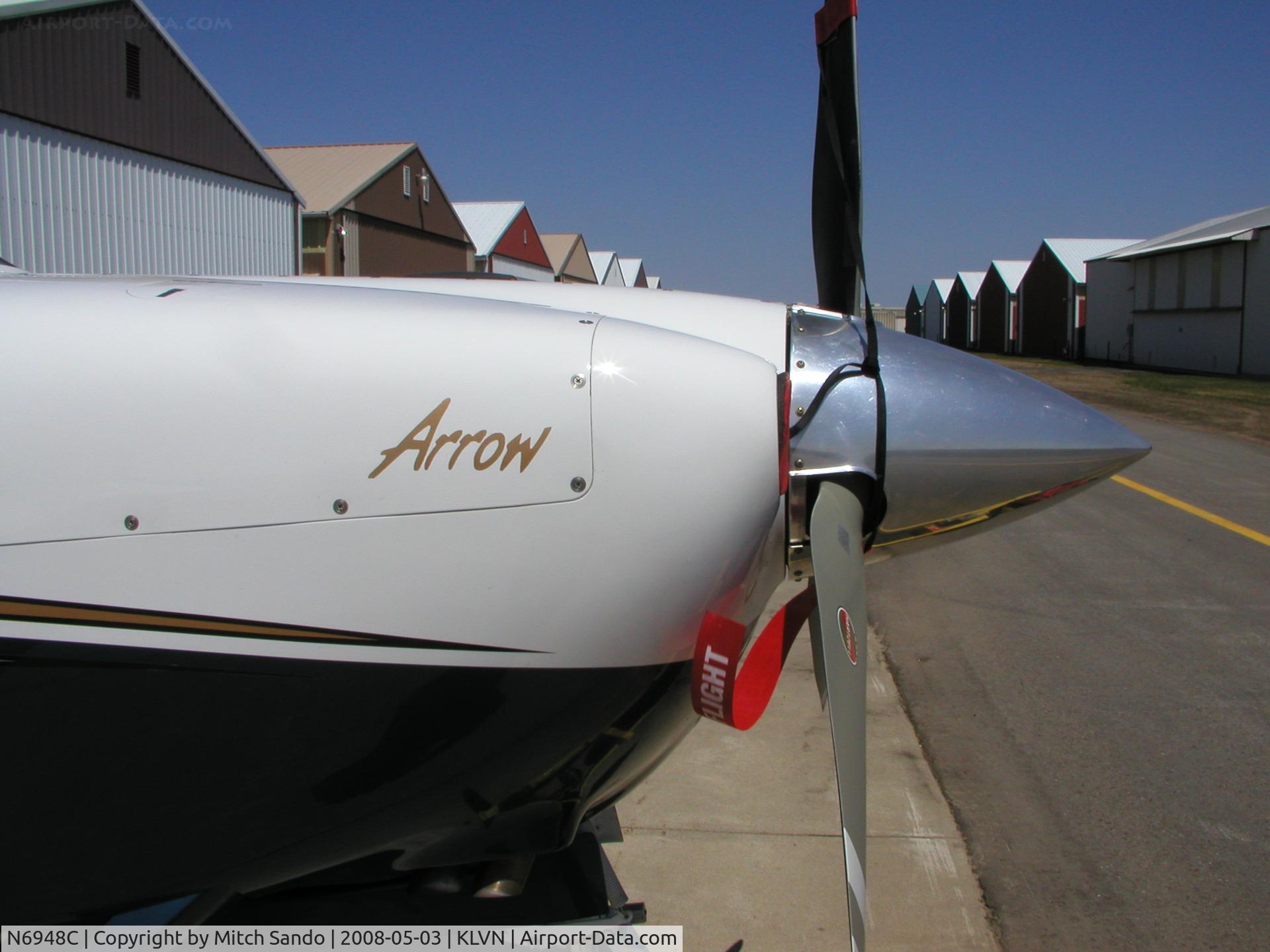 N6948C, Piper PA-28R-201 Cherokee Arrow III C/N 28R-7837177, Parked outside the hangar.