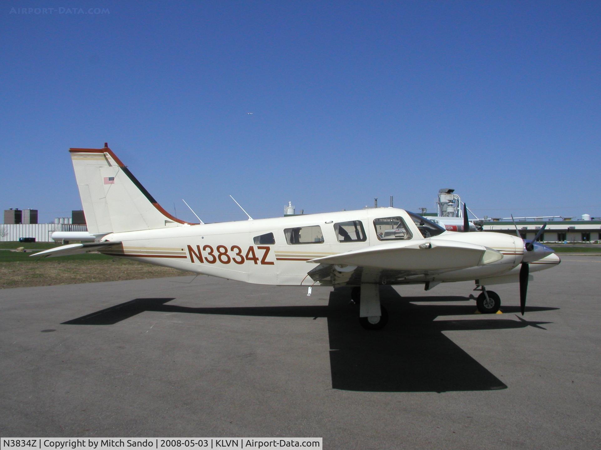 N3834Z, 1978 Piper PA-34-200T C/N 34-7870225, Parked on the ramp at Airlake.