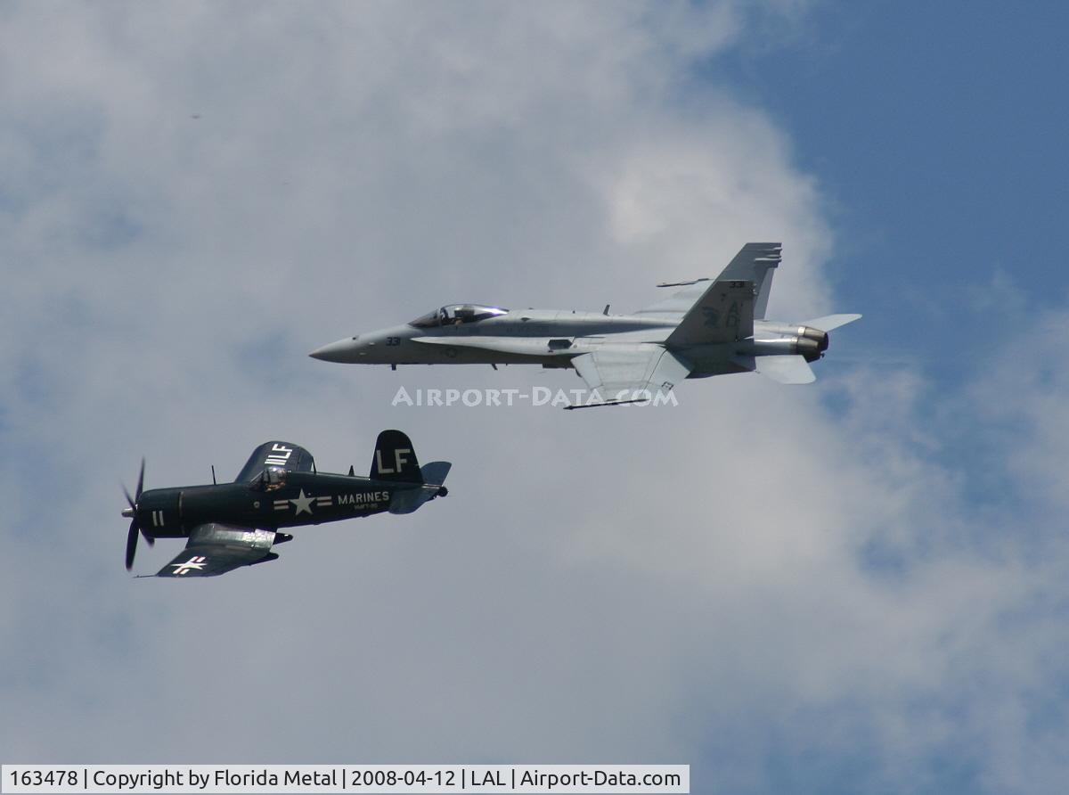 163478, 1988 McDonnell Douglas F/A-18C Hornet C/N 0708, F-18 Legacy flight with F4U