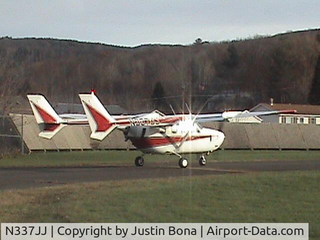 N337JJ, 1972 Cessna T337G Turbo Super Skymaster C/N P3370026, N337JJ about to depart from KAQW