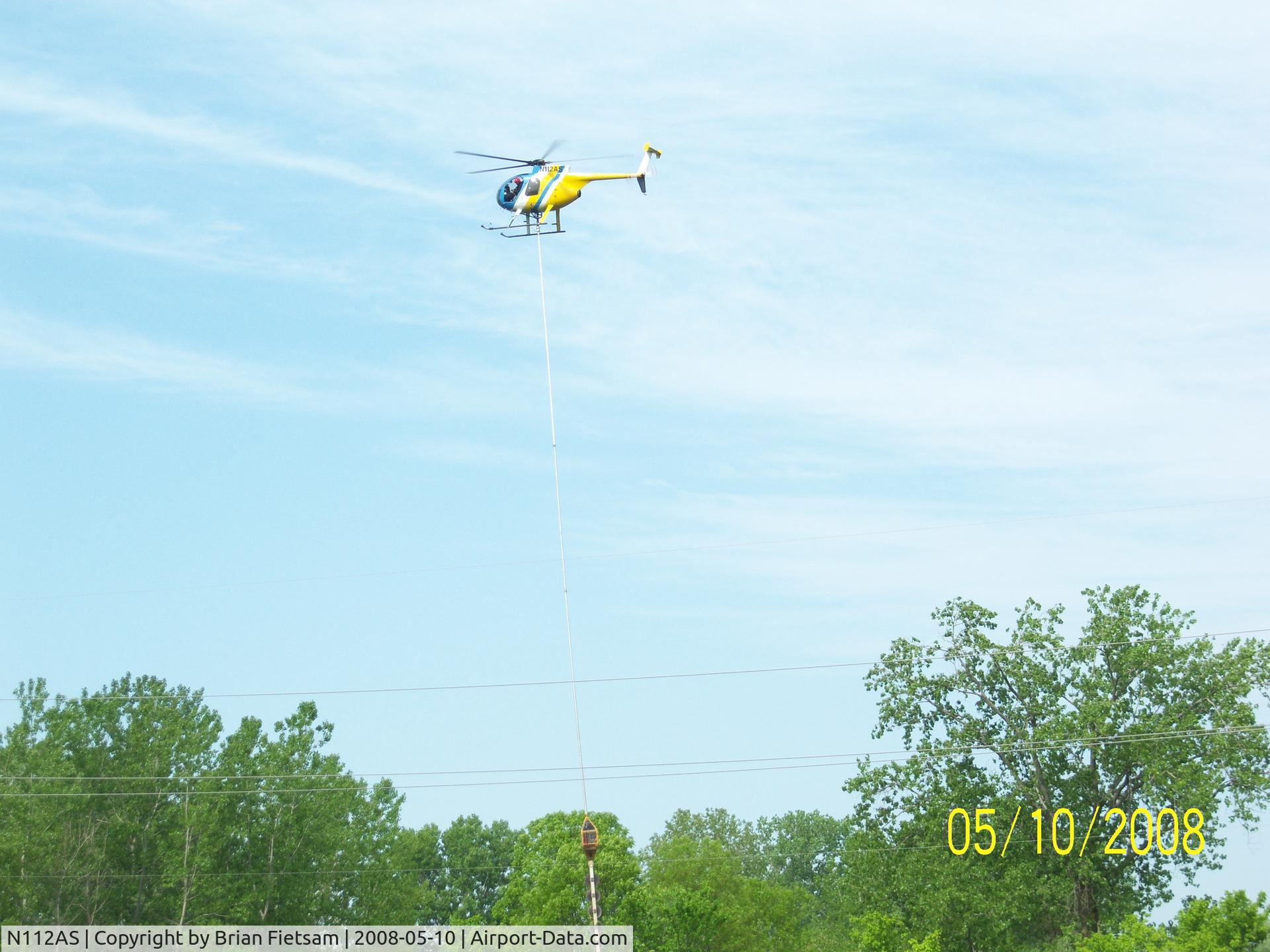 N112AS, 1980 Hughes 369D C/N 900808D, Helicopter saw tree trimming