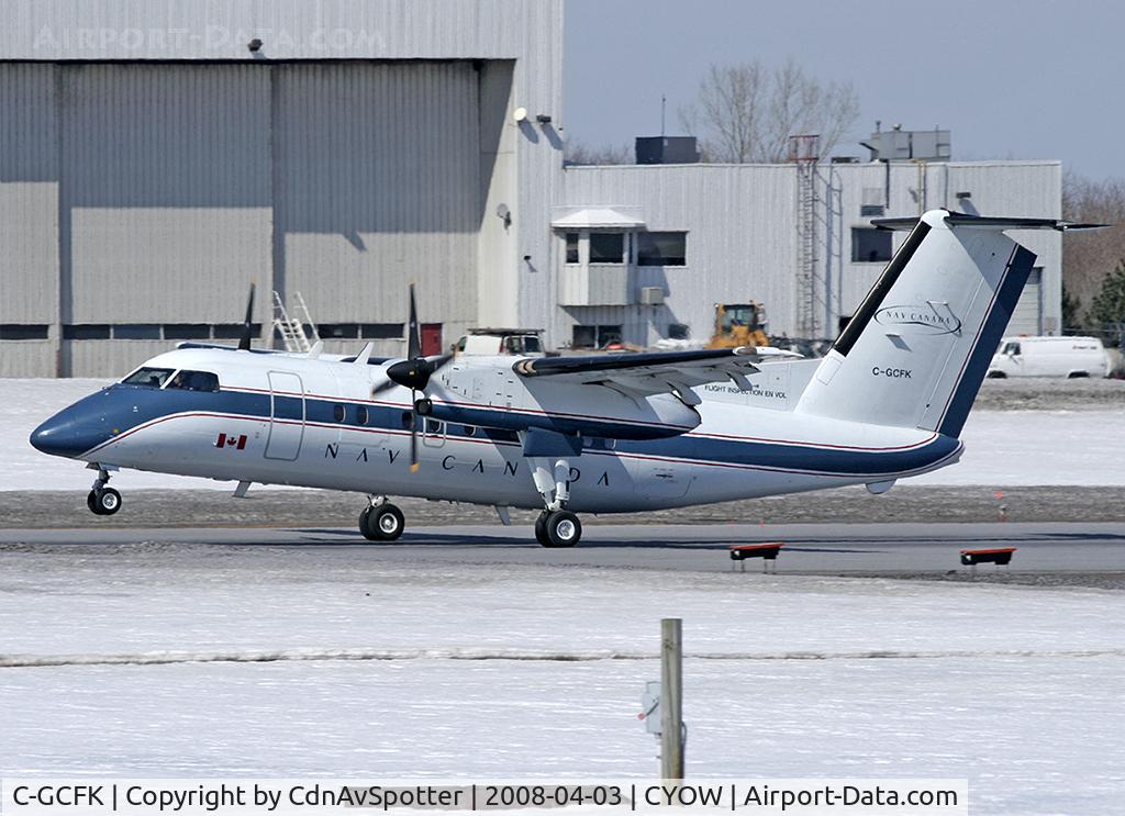 C-GCFK, 1985 De Havilland Canada DHC-8-102 Dash 8 C/N 028, Nav Canada Dash 8 landing on Rwy 25