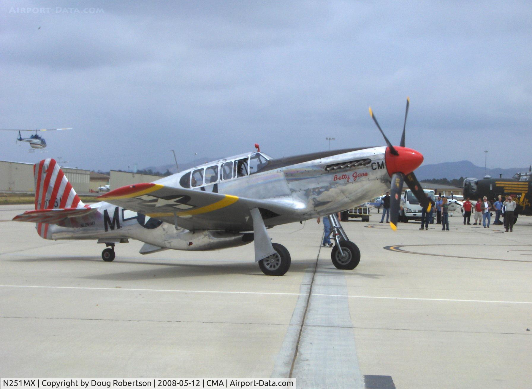 N251MX, 1943 North American P-51C-10 Mustang C/N 103-22730, 1943 North American TP-51C-10 MUSTANG as NL251MX 'Betty Jane', Packard LIBERTY/V-1650-3 1,380 Hp, modified for tandem dual control, Limited class, taxi