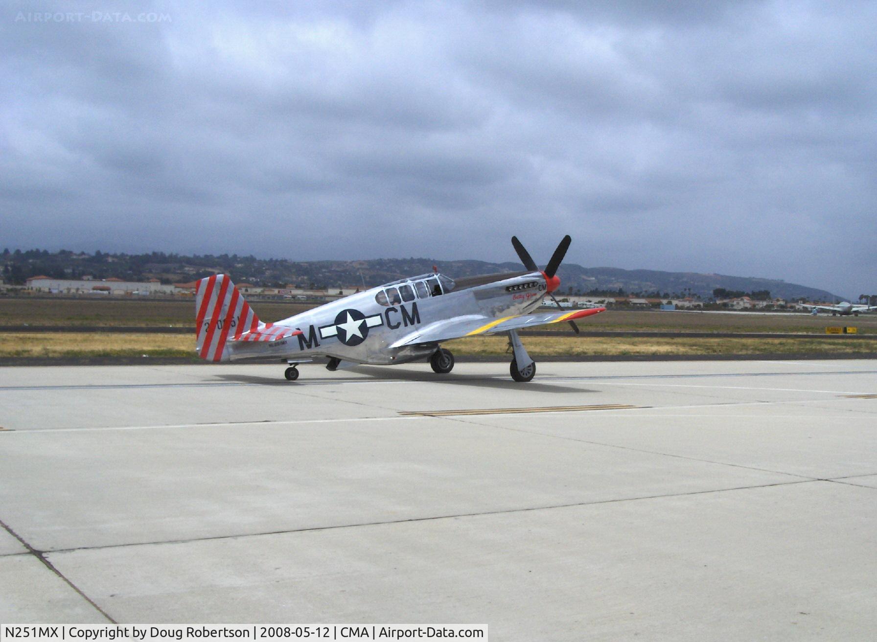 N251MX, 1943 North American P-51C-10 Mustang C/N 103-22730, 1943 North American TP-51C-10 MUSTANG as NL251MX 'Betty Jane', Packard LIBERTY/V-1650-3 1,380 Hp, modified for tandem dual control, Limited class, taxi