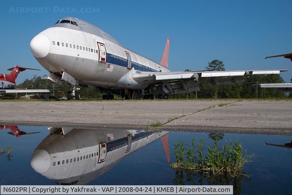 N602PR, 1970 Boeing 747-151 C/N 19779, ex Northwest Boeing 747 - reflection
