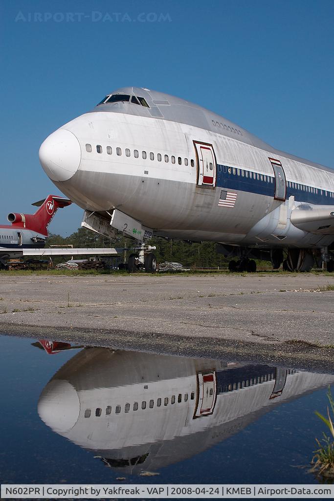 N602PR, 1970 Boeing 747-151 C/N 19779, ex Northwest Boeing 747 - reflection