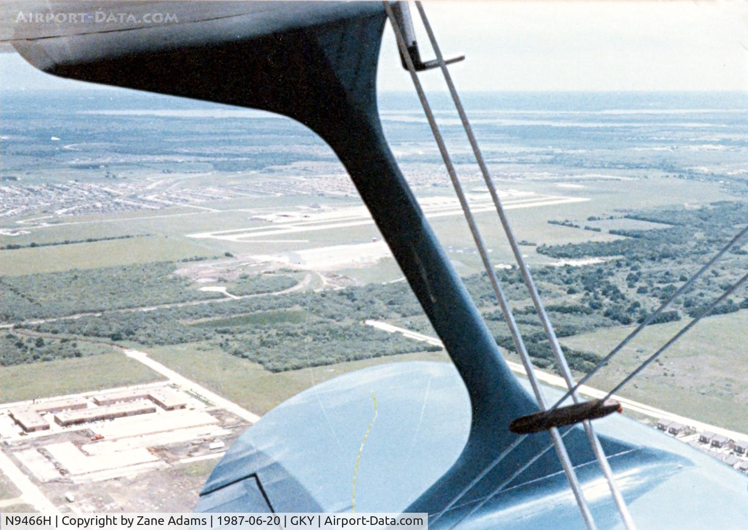 N9466H, 1944 Beech D17S Staggerwing C/N 6688, Beech Staggerwing - Flying downwind Arlington Municipal