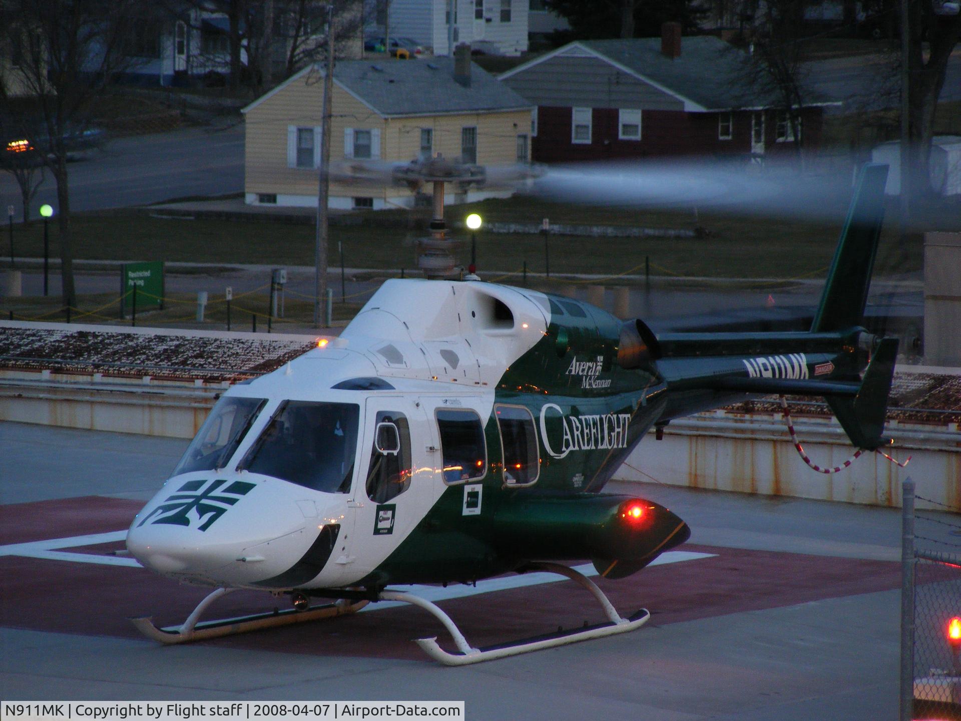 N911MK, Eurocopter-Kawasaki EC-145 (BK-117C-2) C/N 9218, After landing at Avera McKennan home pad