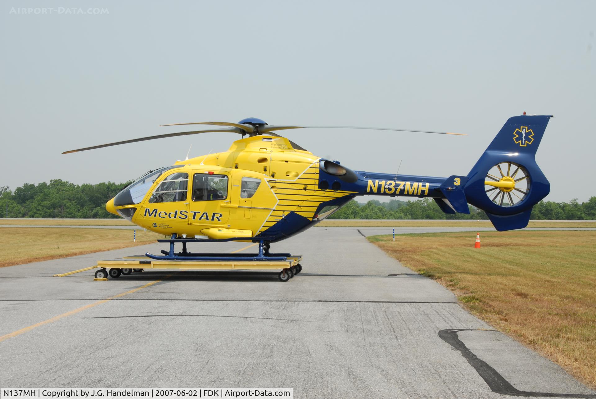 N137MH, 2002 Eurocopter EC-135P-1 C/N 0179, ready at Frederick MD