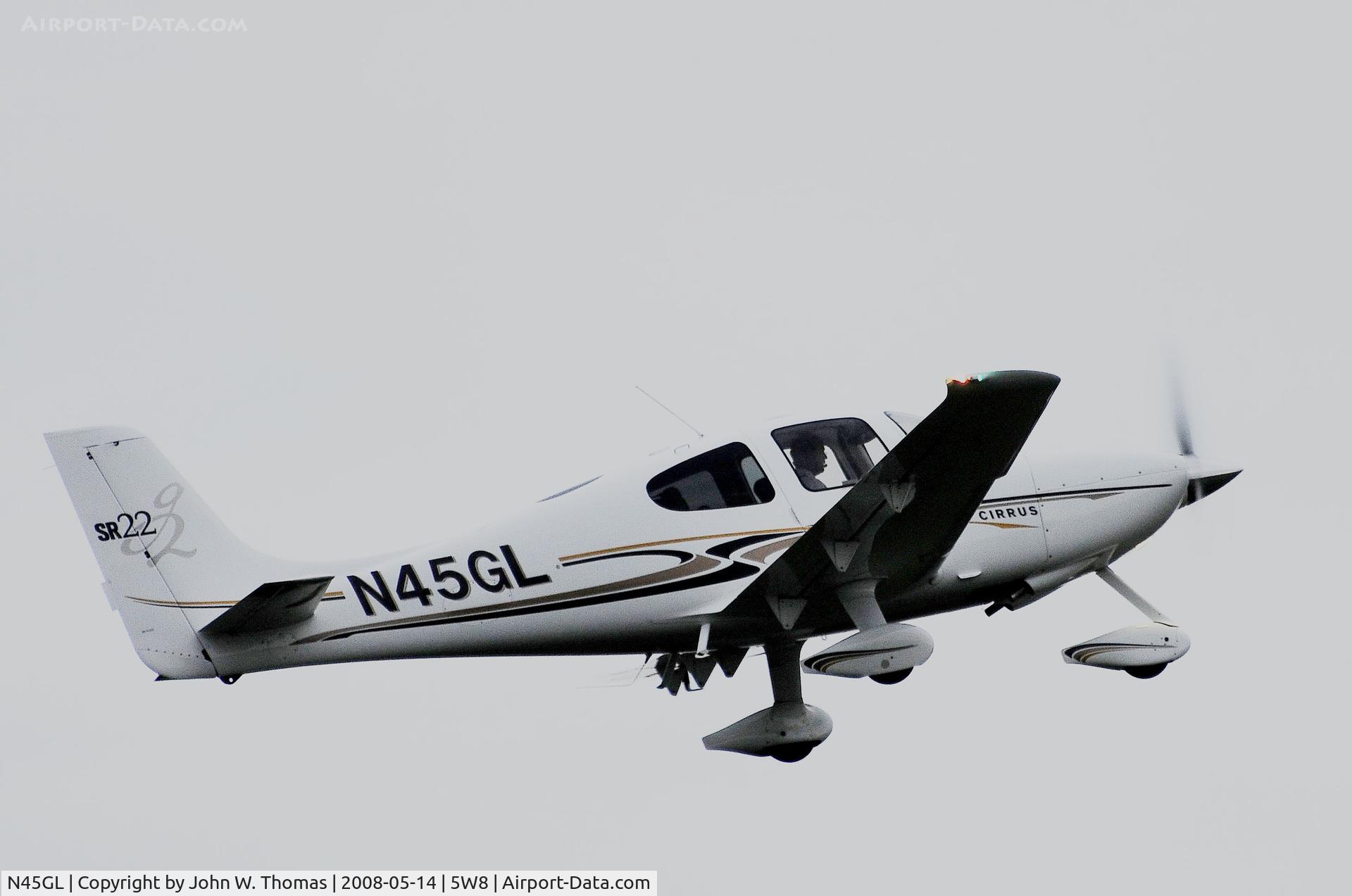 N45GL, 2006 Cirrus SR22 G2 C/N 1870, Departing runway 22