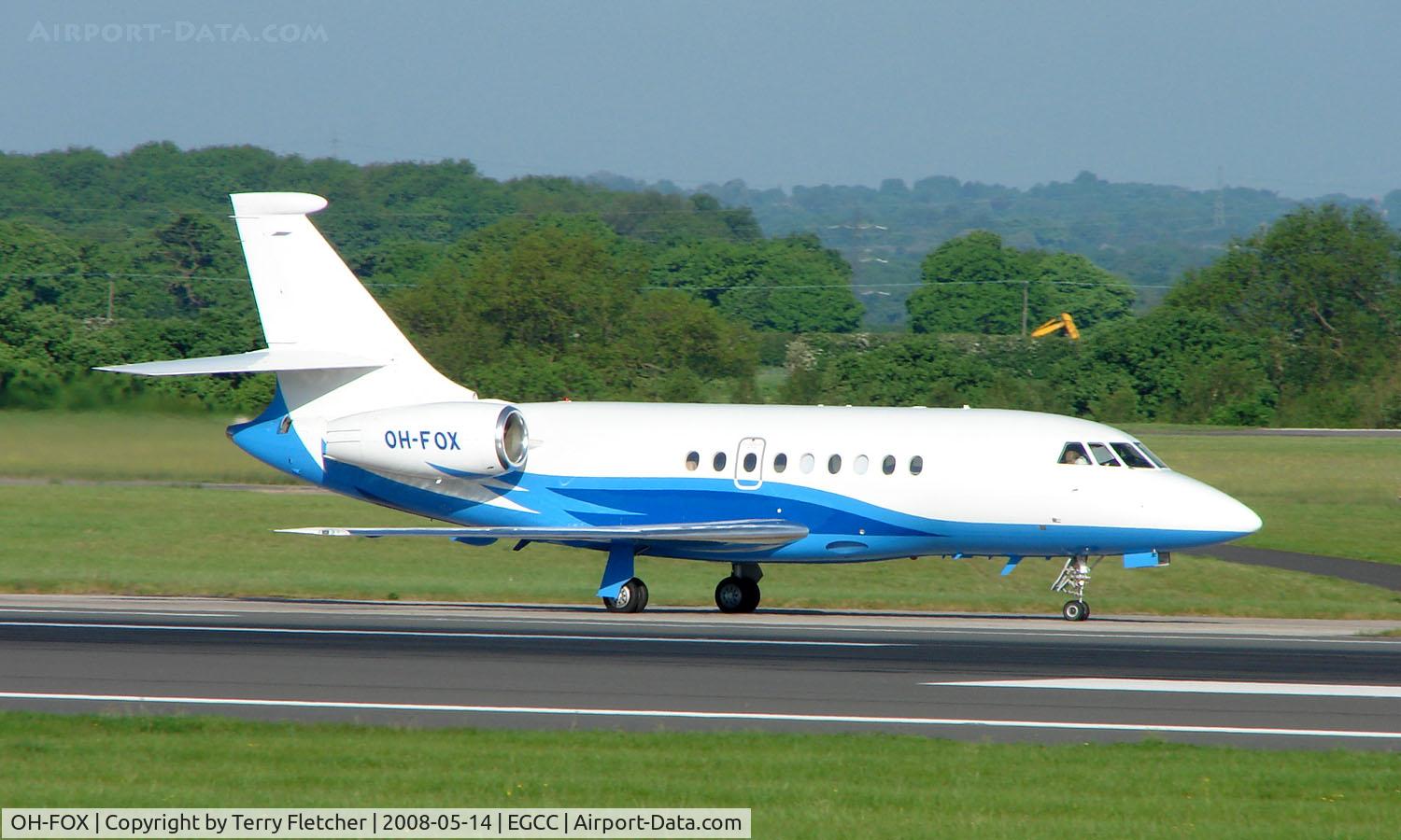 OH-FOX, 2005 Dassault Falcon 2000EX C/N 67, The UEFA Cup Final (Soccer) in Manchester UK attracted a number of Airliners and Bizjet visitors