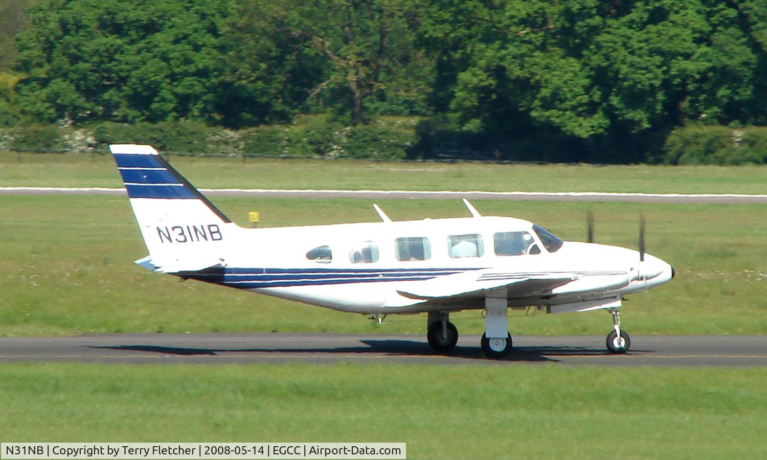 N31NB, 1974 Piper PA-31-310 Navajo Navajo C/N 31-7401239, The UEFA Cup Final (Soccer) in Manchester UK attracted a number of Airliners and Bizjet visitors