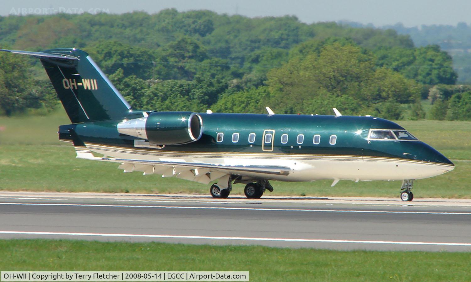 OH-WII, 2006 Bombardier Challenger 604 (CL-600-2B16) C/N 5642, The UEFA Cup Final (Soccer) in Manchester UK attracted a number of Airliners and Bizjet visitors