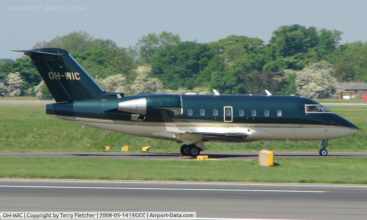 OH-WIC, 2000 Bombardier Challenger 604 (CL-600-2B16) C/N 5452, The UEFA Cup Final (Soccer) in Manchester UK attracted a number of Airliners and Bizjet visitors