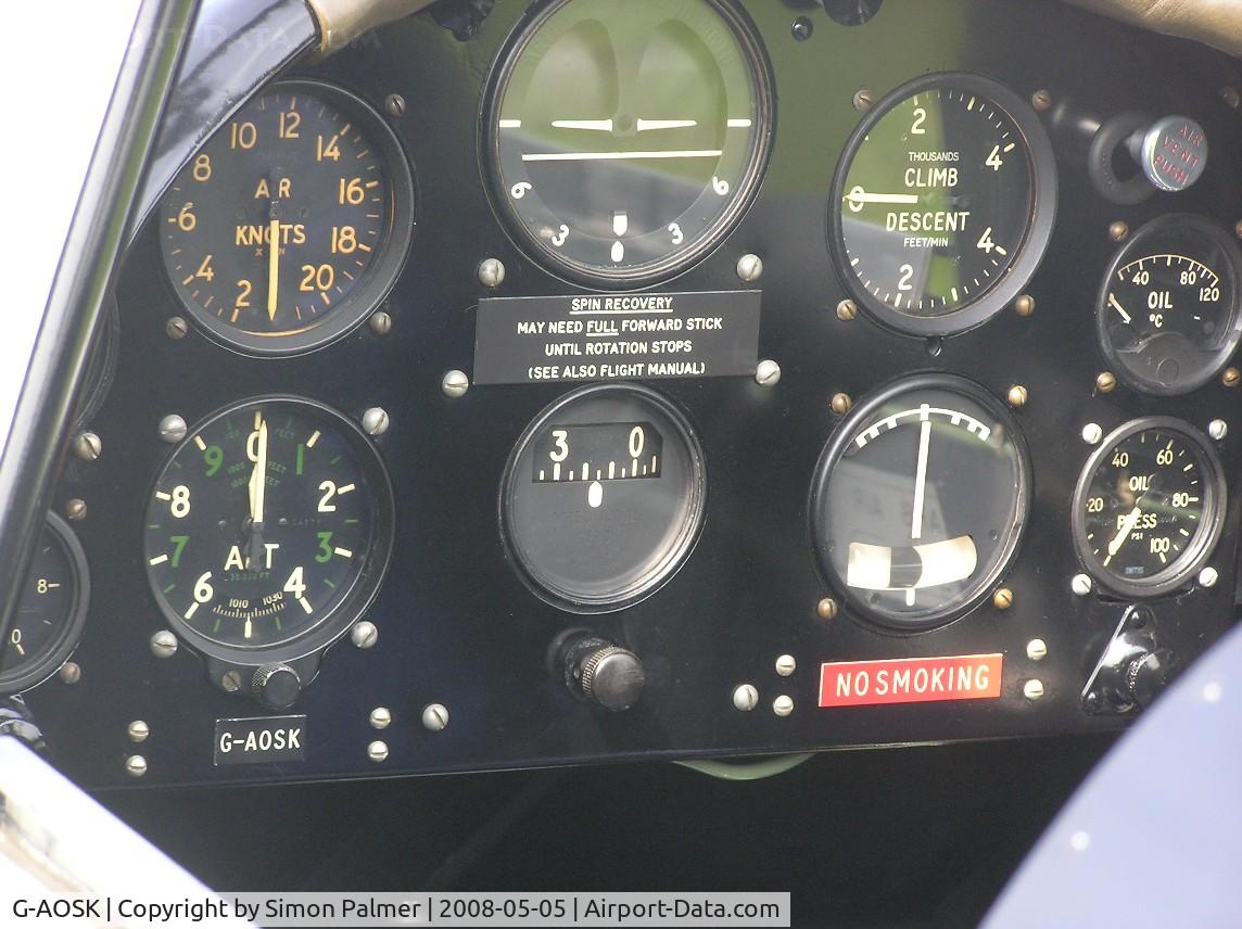 G-AOSK, 1950 De Havilland DHC-1 Chipmunk 22A C/N C1/0178, Chipmunk instrument panel