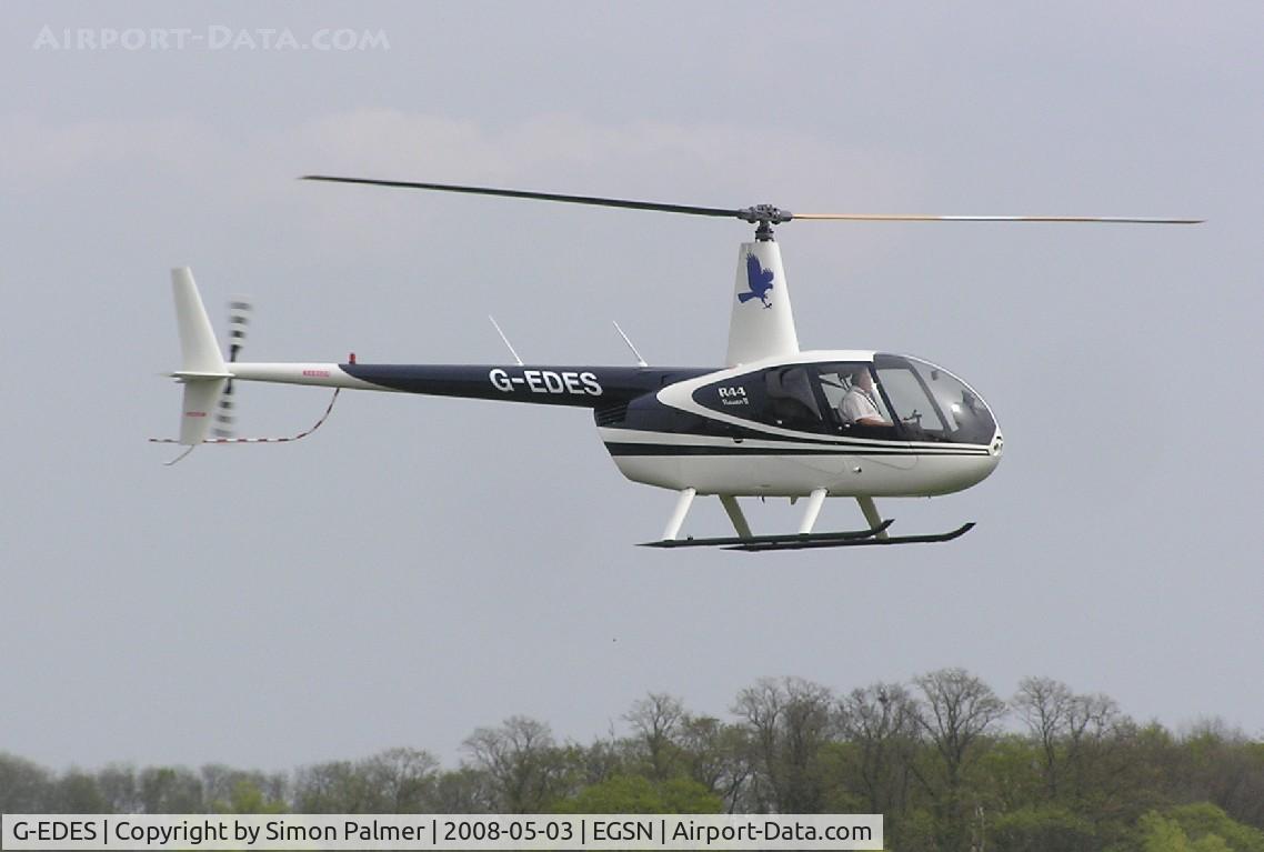 G-EDES, 2004 Robinson R44 Raven II C/N 10480, R44 landing at Bourn