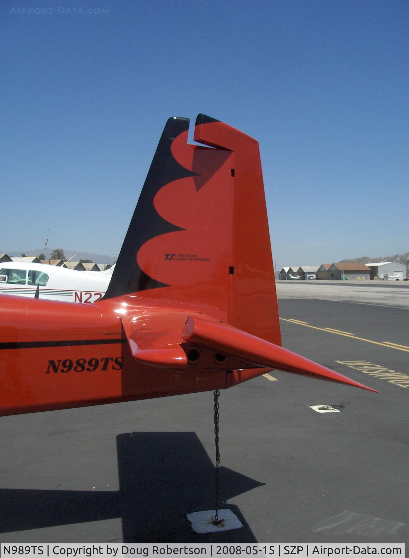 N989TS, Vans RV-10 C/N 40067, 2005 Younkin VAN's RV-10A, Early arrival for National Howard Fly-In (has also built a Howard 'Mr. Mulligan' replica), tail