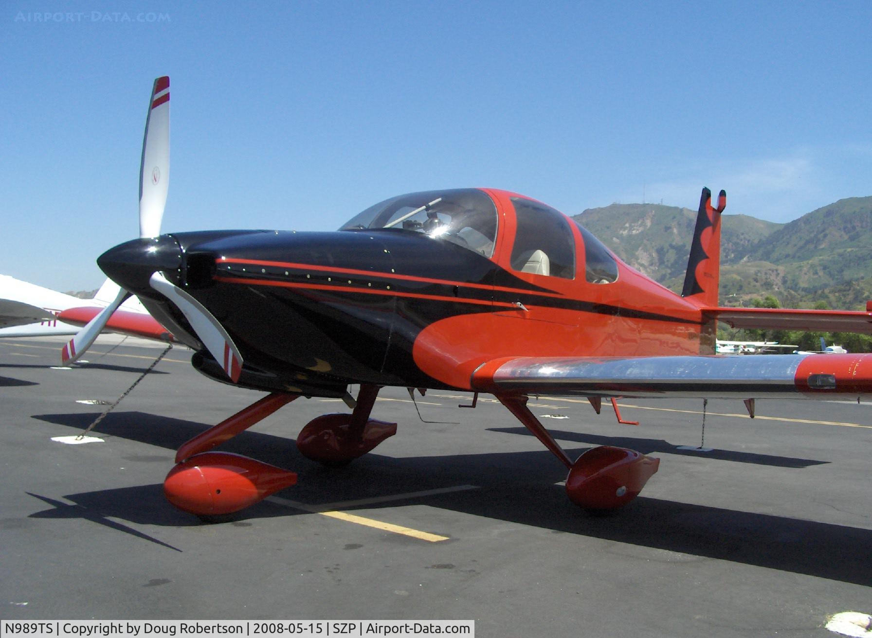 N989TS, Vans RV-10 C/N 40067, 2005 Younkin VAN's RV-10A, Early arrival for National Howard Fly-In (Has also built a Howard 'Mr. Mulligan' replica), tri-blade prop