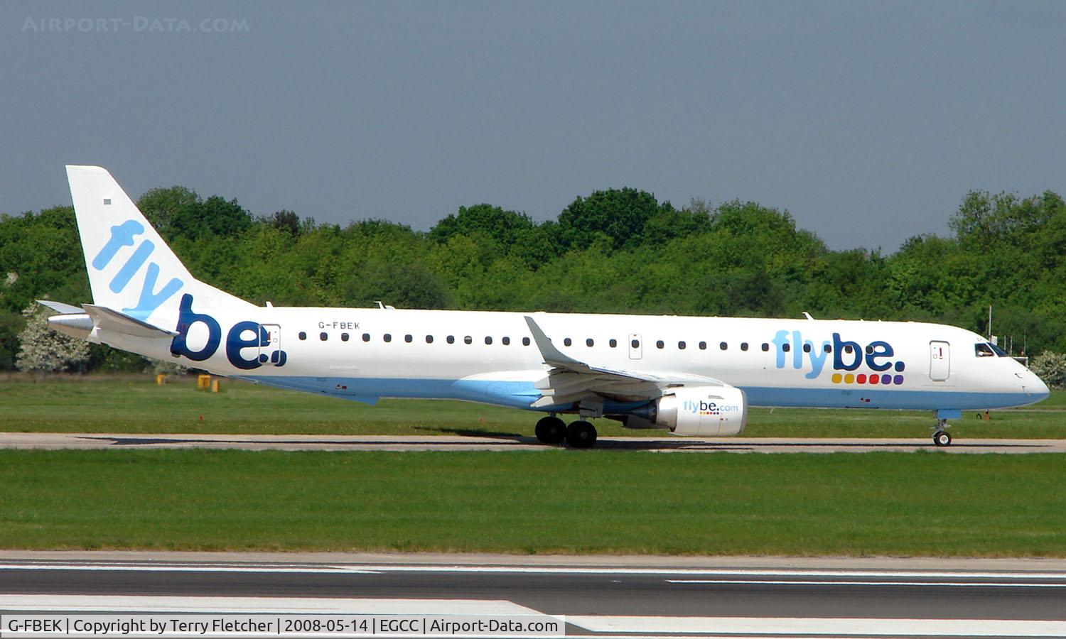 G-FBEK, 2008 Embraer 195LR (ERJ-190-200LR) C/N 19000168, Some of the typical traffic that can be seen at Manchester (Ringway)  International