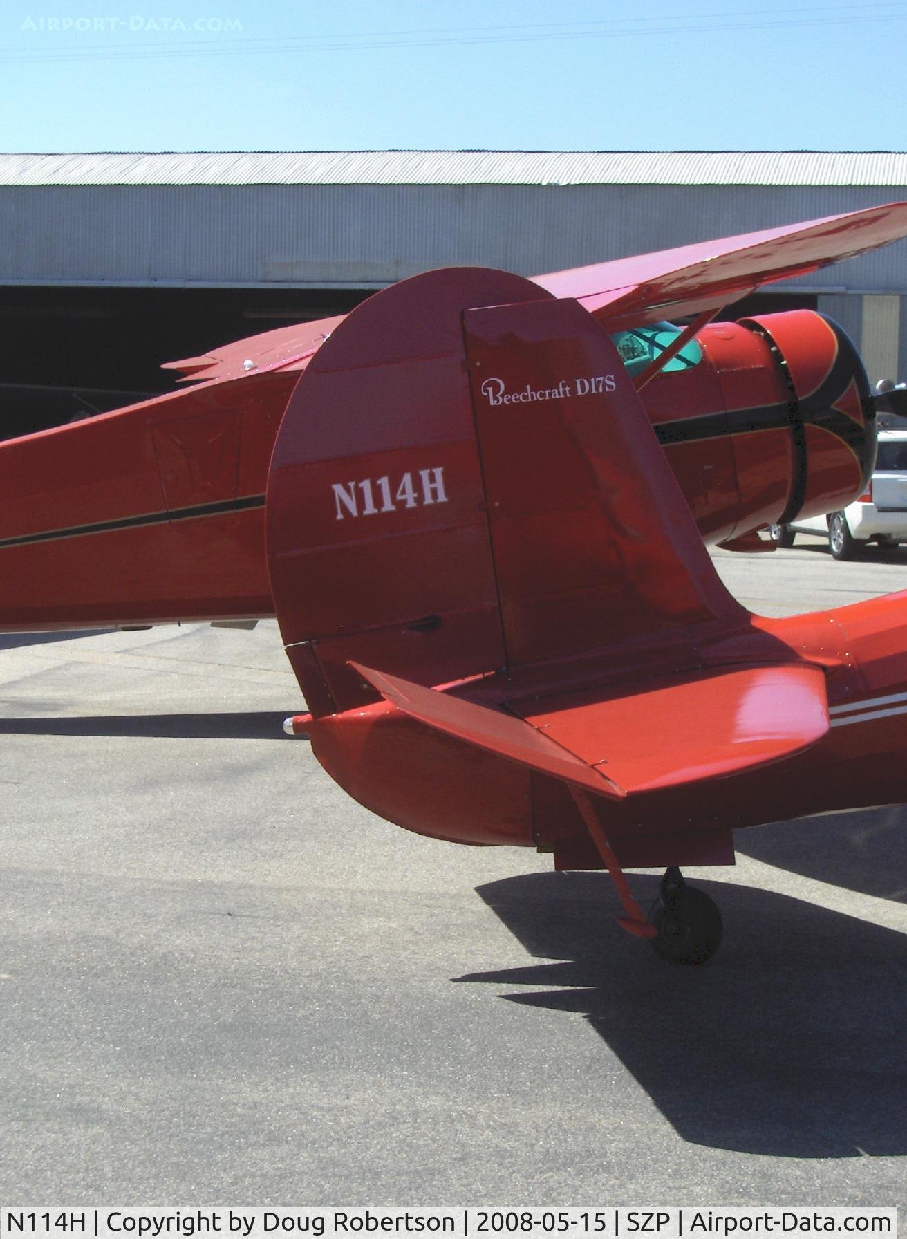 N114H, 1939 Beech D17S Staggerwing C/N 327, 1939 Beech D17S STAGGERWING, P&W R-985 Wasp Jr. 450 Hp, tail with balanced elevators