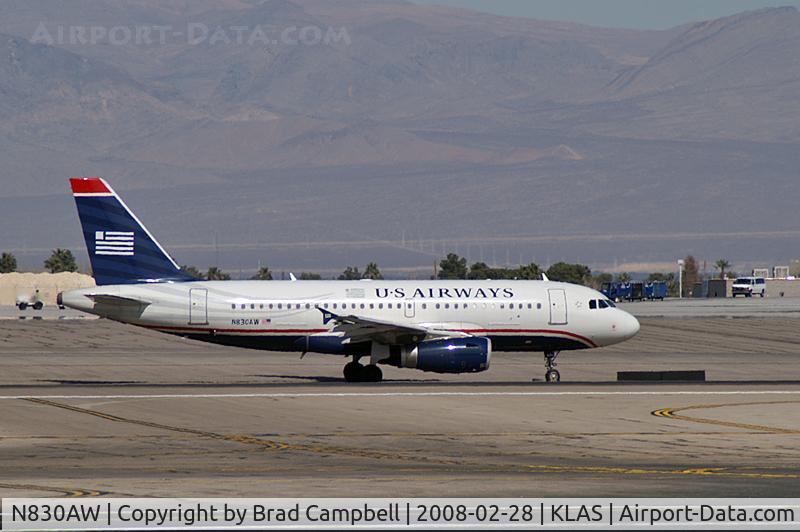N830AW, 2001 Airbus A319-132 C/N 1565, US Airways / Airbus Industrie A319-132