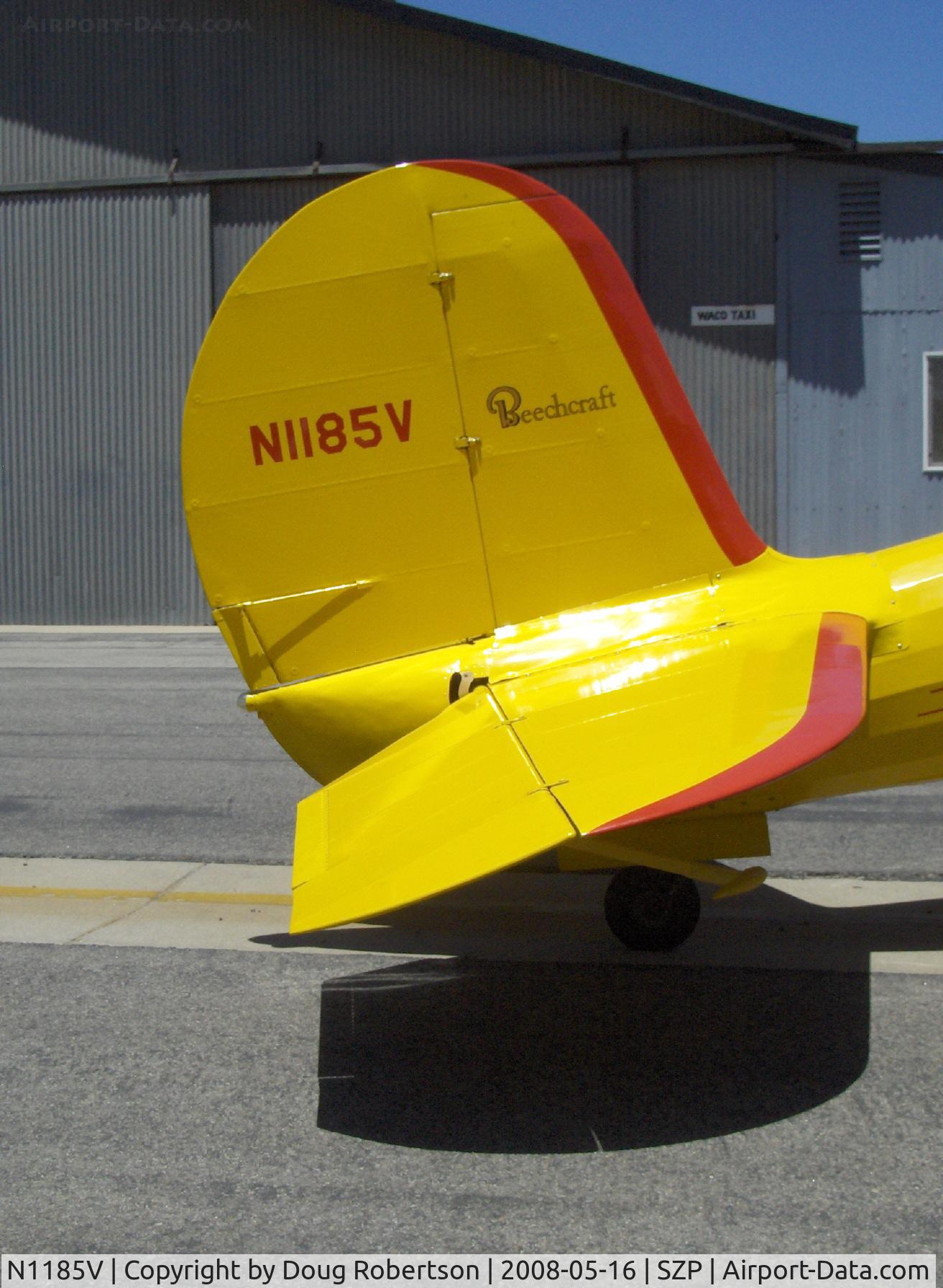 N1185V, 1944 Beech D17S Staggerwing C/N 6746, 1944 Beech D17S STAGGERWING, P&W R-985 Wasp Jr. 450 Hp, tail with balanced elevators