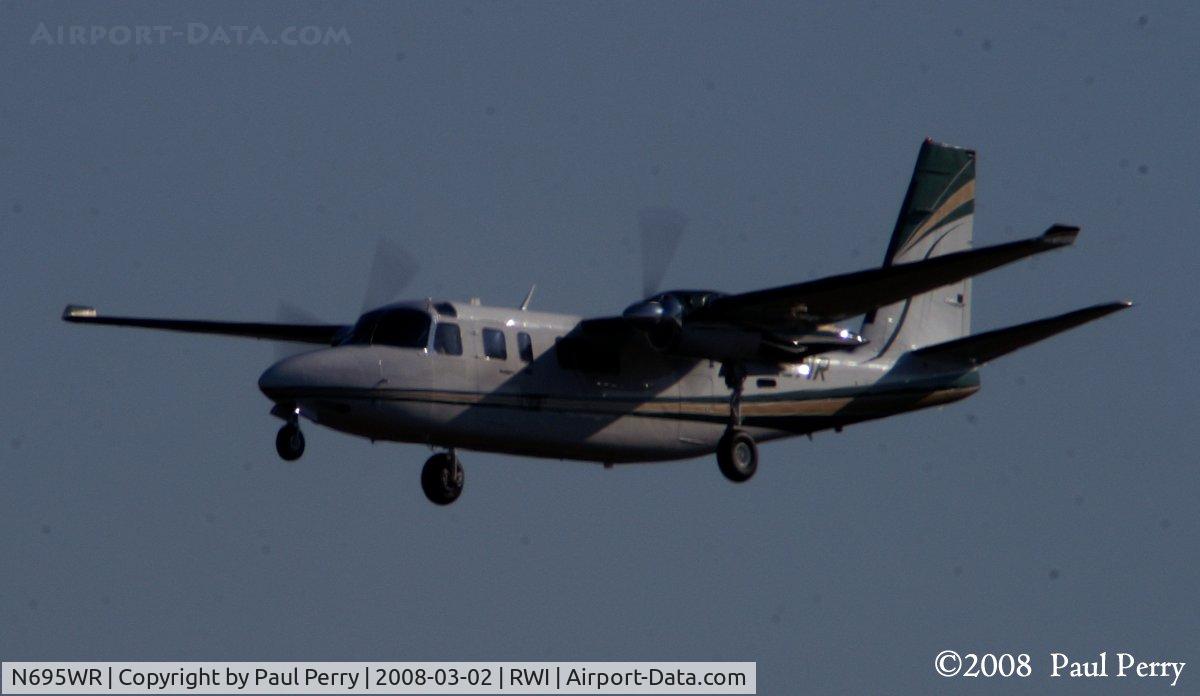 N695WR, 1980 Rockwell International 695 C/N 95015, Gettin dirty, at least aerodynamically speaking.