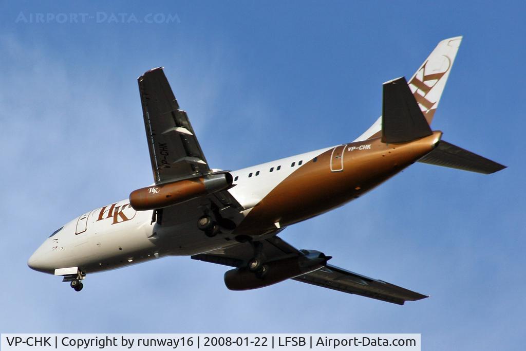 VP-CHK, 1979 Boeing 737-2S9 C/N 21957, landing on ILS-34