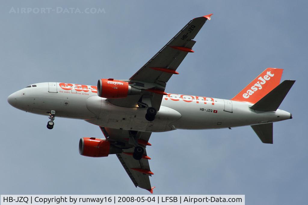 HB-JZQ, 2005 Airbus A319-111 C/N 2450, TopSwiss landing on rwy 16 (easyJet Switzerland)