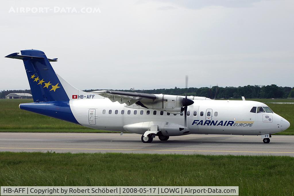 HB-AFF, 1991 ATR 42-320 C/N 264, First time at LOWG with ATR-42