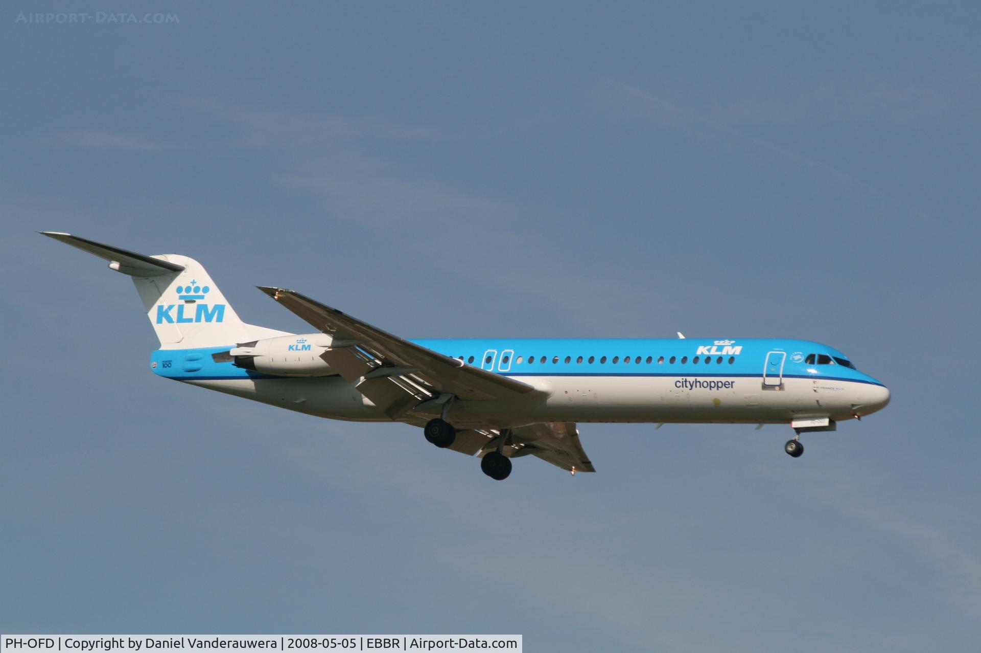PH-OFD, 1988 Fokker 100 (F-28-0100) C/N 11259, arrival of flight KL1723 to rwy 02