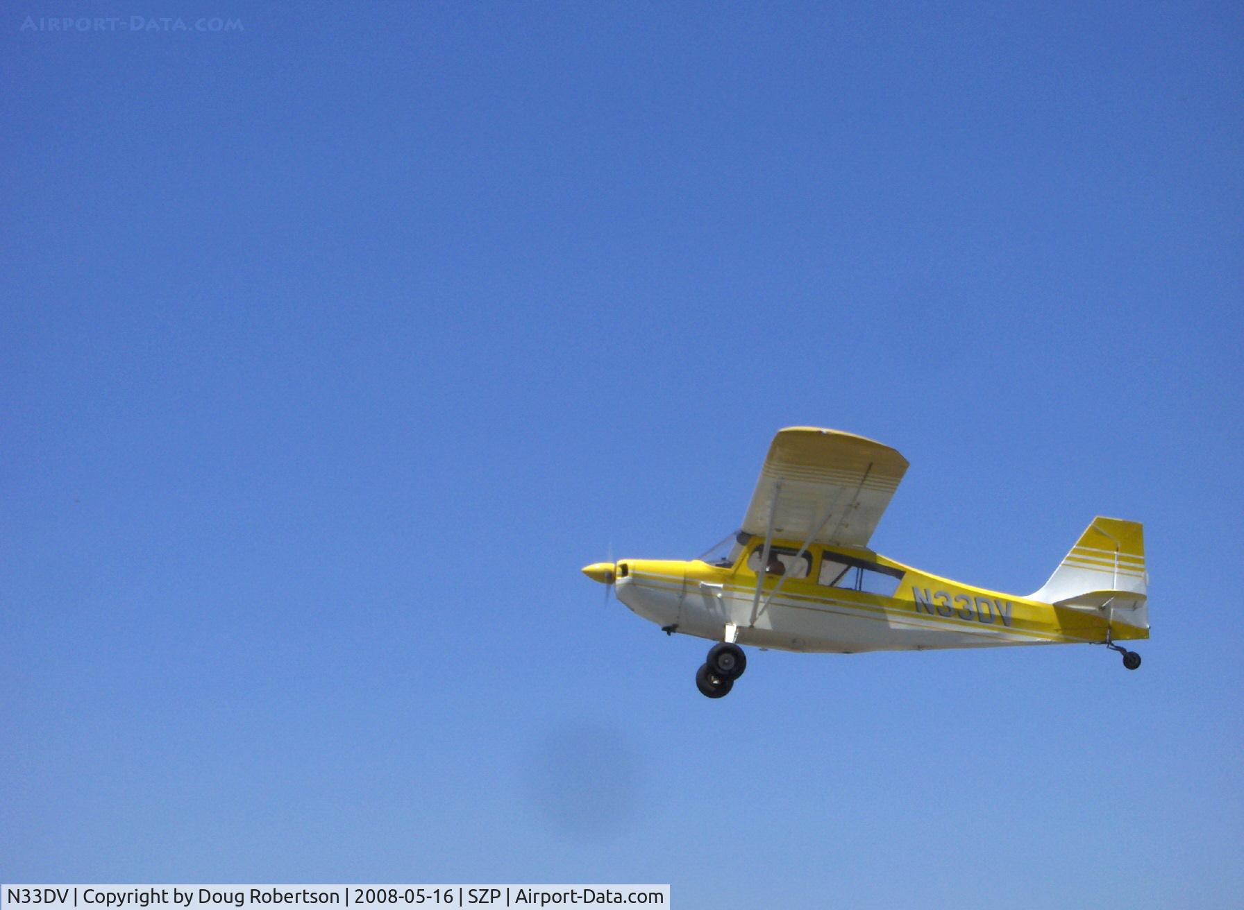 N33DV, 1970 Champion 7GCBC C/N 234-70, 1970 Champion 7GCBC CITABRIA, Lycoming O-320-A2B 150 Hp, takeoff climb Rwy 22