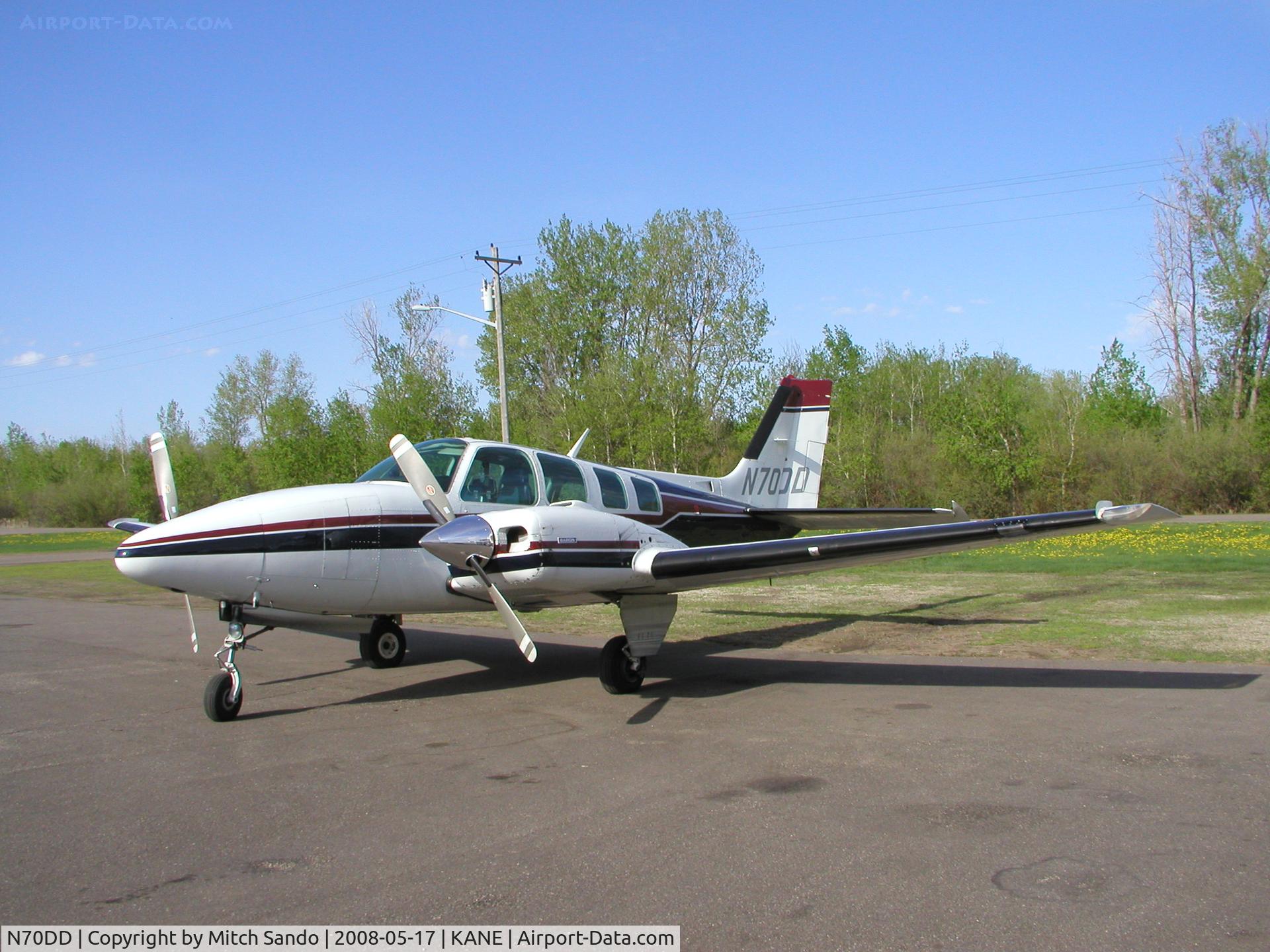 N70DD, 1973 Beech 58 Baron C/N TH-370, Parked on the ramp at Cirrus Flight Operations.