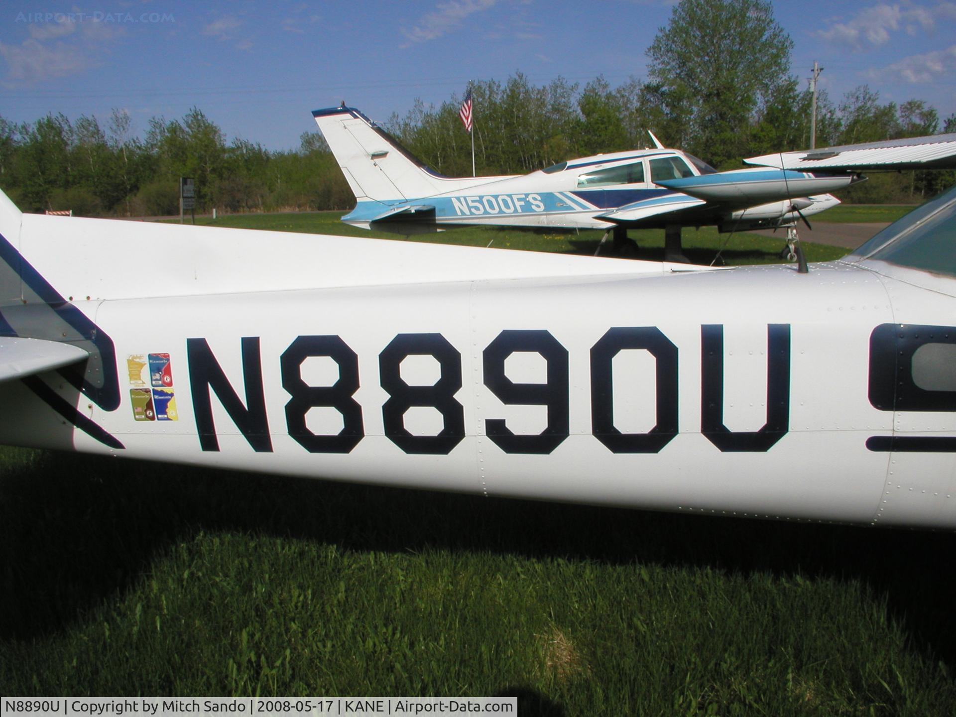 N8890U, 1976 Cessna 150M C/N 15078013, Tied down at Anoka County.