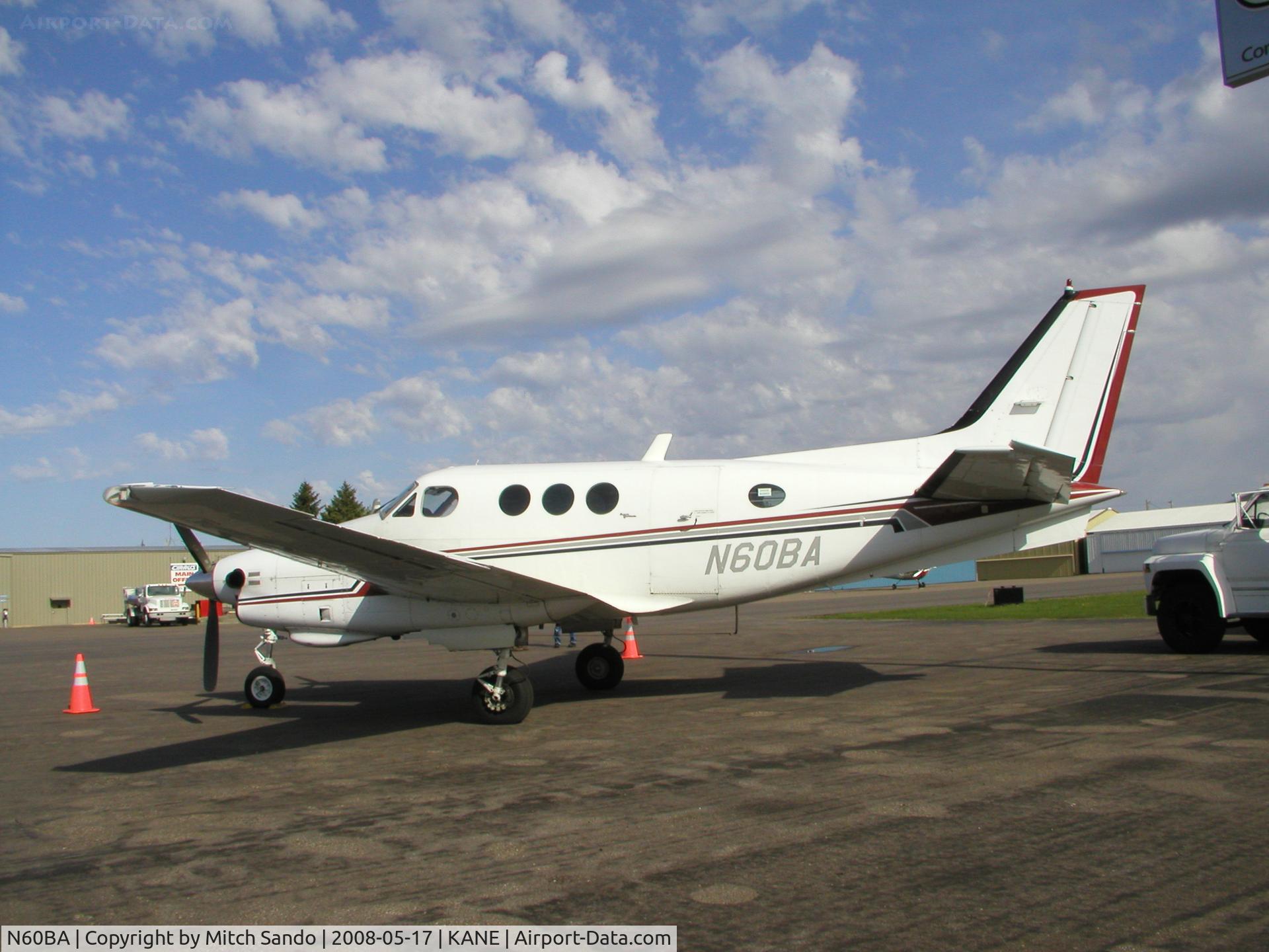 N60BA, Beech E-90 King Air C/N LW-79, Parked on the ramp at Cirrus Flight Operations.