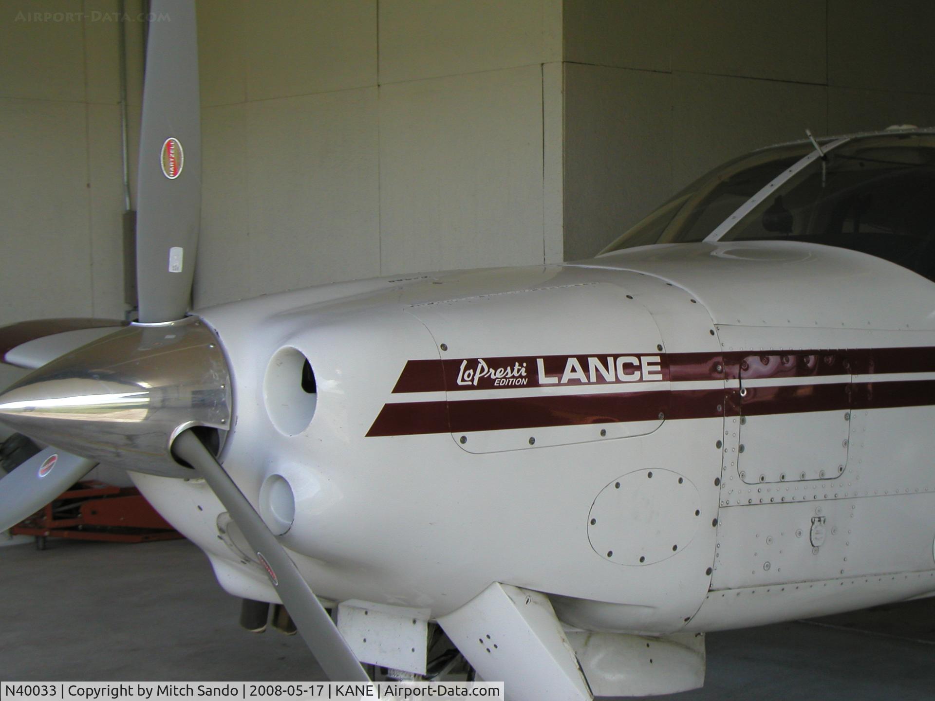 N40033, 1977 Piper PA-32R-300 Cherokee Lance C/N 32R-7780509, Parked inside the hangar.