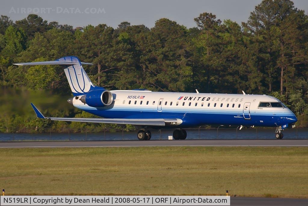 N519LR, 2006 Bombardier CRJ-700 (CL-600-2C10) Regional Jet C/N 10260, United Express (Operated by Mesa Airlines) N519LR (FLT ASH7144) on takeoff roll on RWY 23 enroute to Chicago O'Hare Int'l (KORD).