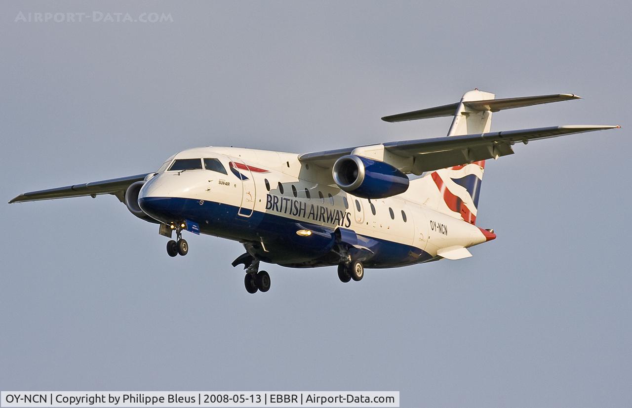 OY-NCN, 2001 Fairchild Dornier 328-310 328JET C/N 3193, Danish guest, new to the database, on short final rwy 02.